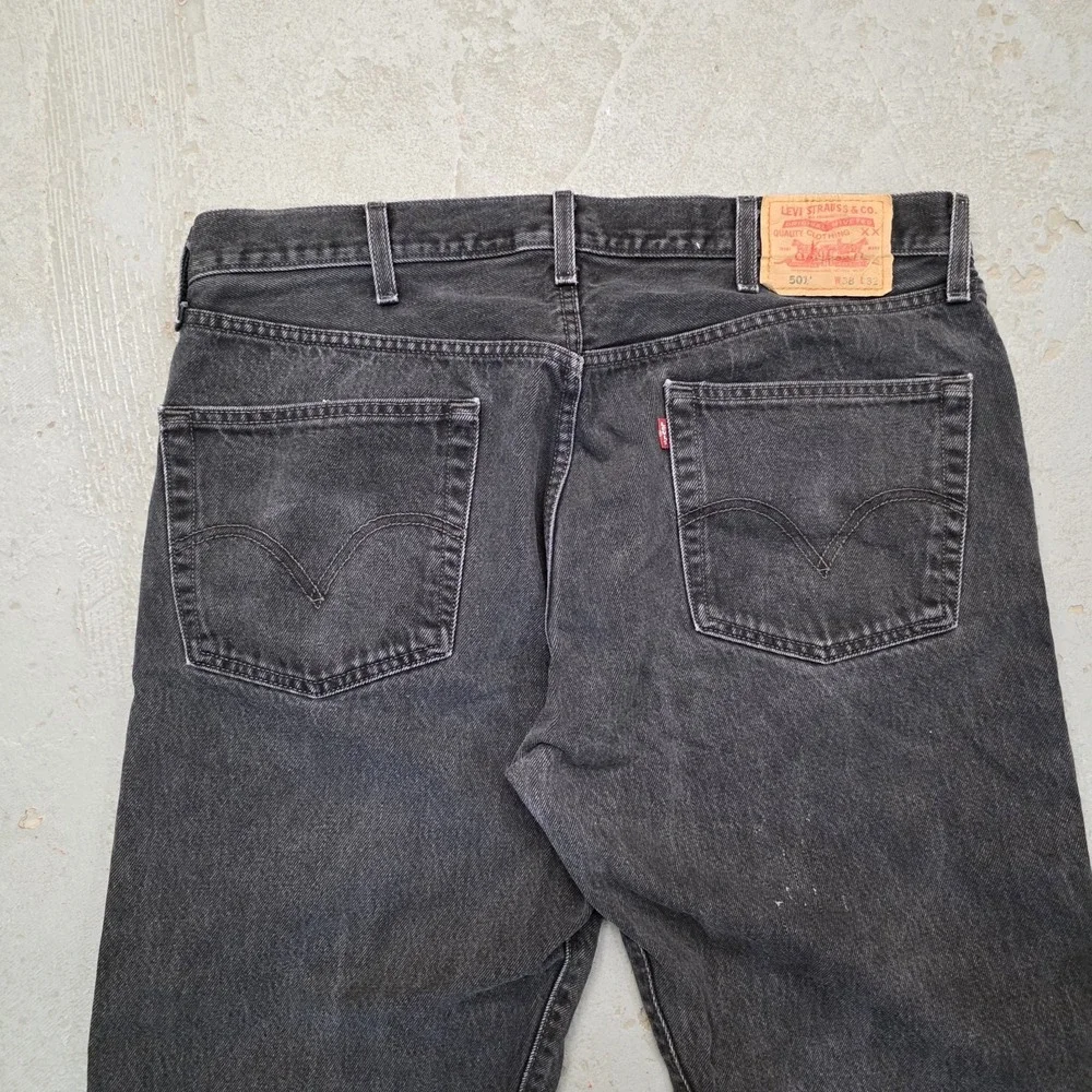 Levi's 501 XX Jeans Mens 38x31 Black Straight Fit Button Fly 00501-0660 Vintage